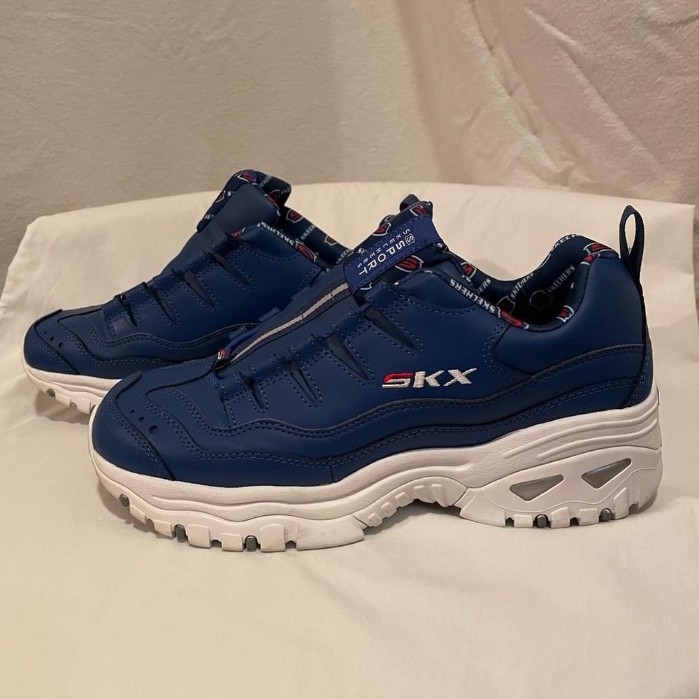 Skechers Blue and White Chunky Athletic Sneakers